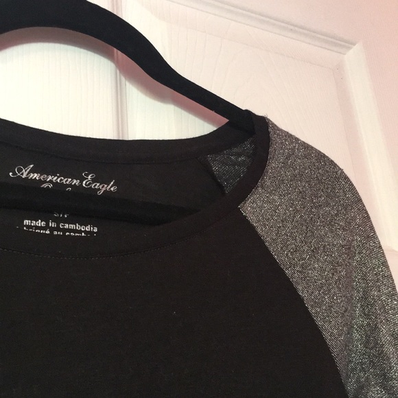 American Eagle Top with Shimmery Sleeves - Picture 4 of 4